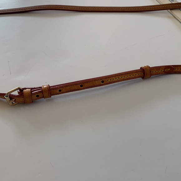 Vintage Dooney & Bourke lizard embossed leather 3-zip crossbody bag 8” 23in drop - Picture 16 of 16